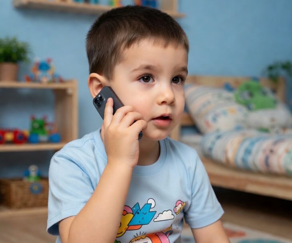 Gyermek telefonál a BuddyPhone-nal